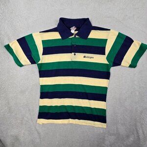 H Wolf and Sons Michigan Polo Shirt Mens L Vintage 80s Single Stitch Embroidered